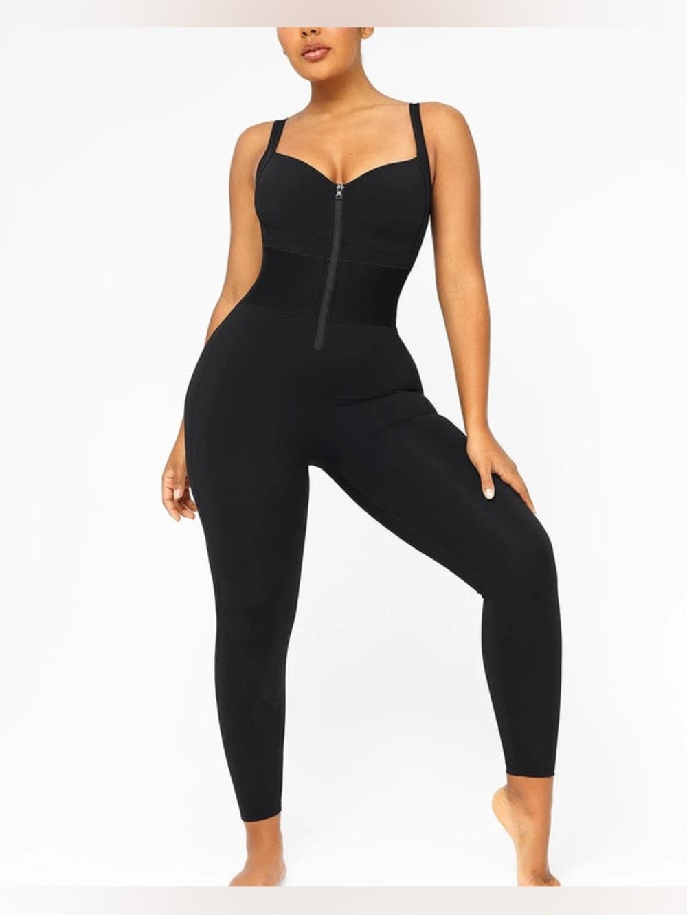 SHAPELLX Black Shapewear Jumpsuit Bodysuit Size M NWT Compression body-shaping